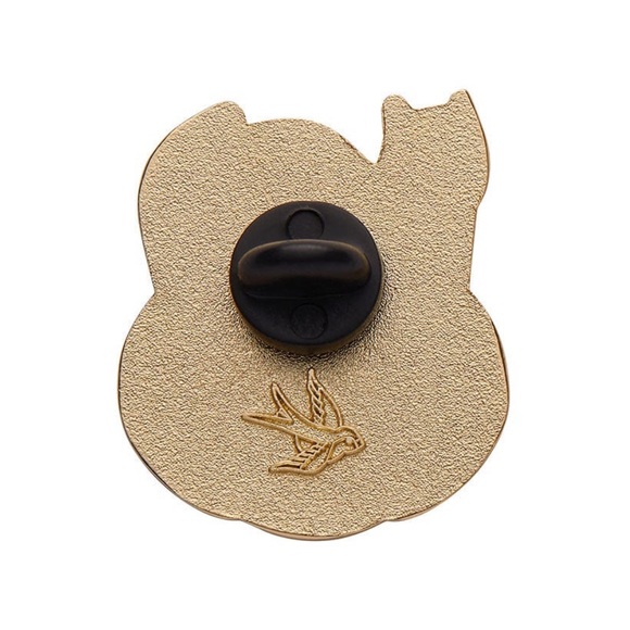 Erstwilder Jack The Cat All Hallows Eve Lapel Pin Happy Black Cat on Pumpkin - Picture 3 of 4